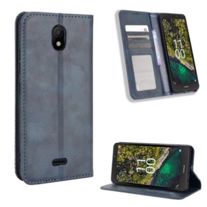 For Nokia C100 Magnetic Buckle Retro Texture Leather Phone Case(Blue) (OEM)
