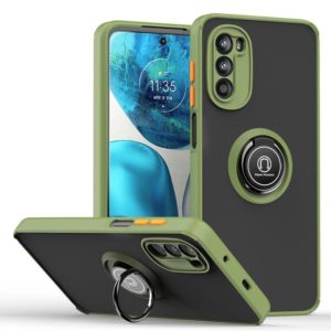 For Motorola Moto G52 Q Shadow 1 Series TPU + PC Phone Case with Ring Holder(Green) (OEM)