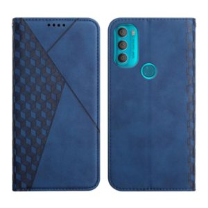 For Motorola Moto G71 5G Diamond Splicing Skin Feel Magnetic Leather Phone Case(Blue) (OEM)