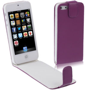 Vertical Flip Soft Leather Case for iPhone 5 & 5s & SE & SE(Purple) (OEM)