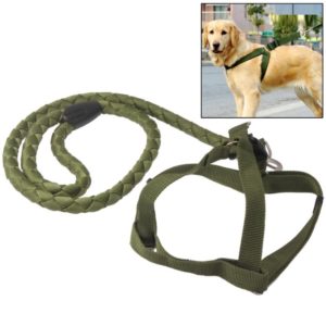 Durable Harness Lead Leash Traction Rope Dog Safety Rope Chain for Dog Pet, Length: 1.0m(Army Green) (OEM)