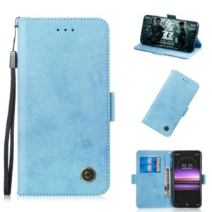 Multifunctional Horizontal Flip Retro Leather Case with Card Slot & Holder for Sony Xperia 10 Plus(Sky Blue) (OEM)