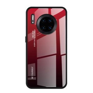 For Huawei Mate 30 Pro Gradient Color Glass Case(Red) (OEM)