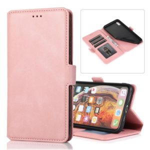 For iPhone X / XS Retro Magnetic Closing Clasp Horizontal Flip Leather Case with Holder & Card Slots & Photo Frame & Wallet(Rose Gold) (OEM)