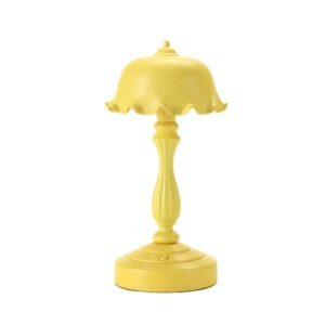 Retro Charging Table Lamp Bedroom Bed LED Eye Protection Light(LD04 Flower Hat Yellow) (OEM)