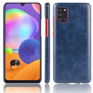 For Galaxy A31 Shockproof Litchi Texture PC + PU Case(Blue) (OEM)