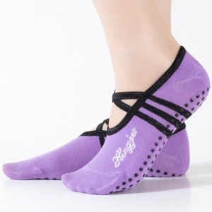 1 Pair Sports Yoga Socks Slipper for Women Anti Slip Lady Damping Bandage Pilates Sock(Light Purple) (OEM)
