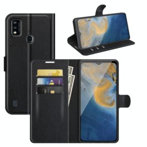 For ZTE Blade A51 Litchi Texture Horizontal Flip Protective Case with Holder & Card Slots & Wallet(Black) (OEM)