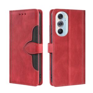 For Motorola Edge X30 Skin Feel Straw Hat Magnetic Buckle Leather Phone Case(Red) (OEM)