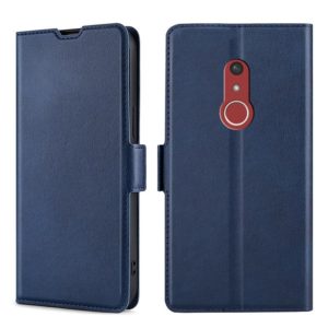 For Fujitsu Arrows Be4 Plus F-41B Ultra-thin Voltage Side Buckle PU + TPU Leather Phone Case(Blue) (OEM)