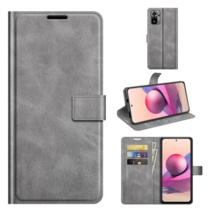 For Xiaomi Redmi Note 10 4G /Redmi Note 10S Retro Calf Pattern Buckle Horizontal Flip Leather Case with Holder & Card Slots & Wallet(Grey) (OEM)