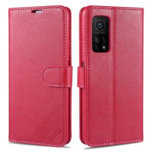 For Xiaomi Mi 10T Pro 5G AZNS Sheepskin Texture Horizontal Flip Leather Case with Holder & Card Slots & Wallet(Red) (OEM)