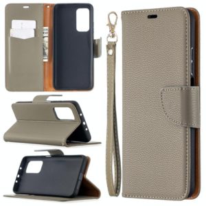 For Xiaomi Mi 10T 5G Litchi Texture Pure Color Horizontal Flip Leather Case with Holder & Card Slots & Wallet & Lanyard(Grey) (OEM)