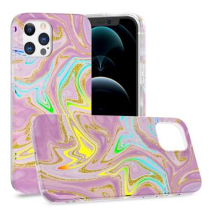 For iPhone 12 Pro Max Laser Glitter Watercolor Pattern Shockproof Protective Case(FD5) (OEM)
