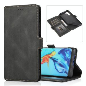 For Huawei P30 Pro Retro Magnetic Closing Clasp Horizontal Flip Leather Case with Holder & Card Slots & Photo Frame & Wallet(Black) (OEM)