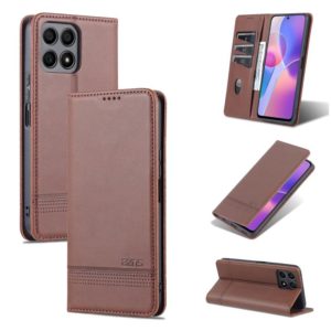 For Honor X30i AZNS Magnetic Calf Texture Horizontal Flip Leather Phone Case(Dark Brown) (AZNS) (OEM)