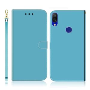 For Xiaomi Redmi 7 / Y3 Imitated Mirror Surface Horizontal Flip Leather Case with Holder & Card Slots & Wallet & Lanyard(Blue) (OEM)