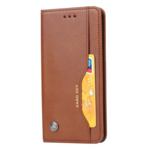 For Huawei P40 Knead Skin Texture Horizontal Flip Leather Case with Photo Frame & Holder & Card Slots & Wallet(Brown) (OEM)