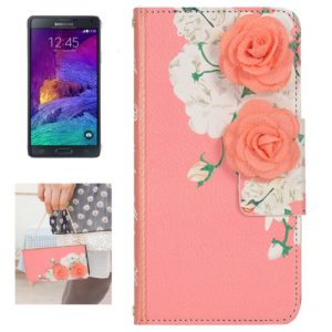 Rose Wallet Style Leather Case with Chain & Card Slots for Galaxy Note 4 (OEM)
