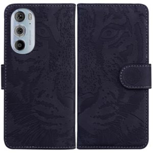 For Motorola Edge+ 2022 Tiger Embossing Pattern Horizontal Flip Leather Phone Case(Black) (OEM)