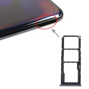 For Galaxy A70 SIM Card Tray + SIM Card Tray + Micro SD Card Tray (Black) (OEM)