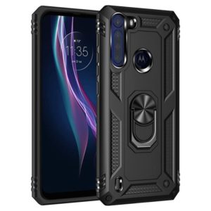 For Motorola Moto One Fusion Shockproof TPU + PC Protective Case with 360 Degree Rotating Holder(Black) (OEM)