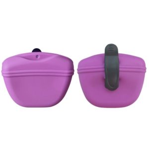 Silicone Dog Food Bag Portable Dog Training Treat Bag(Purple) (OEM)