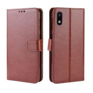 Retro Crazy Horse Texture Horizontal Flip Leather Case for Galaxy A10e , with Holder & Card Slots & Photo Frame(Brown) (OEM)