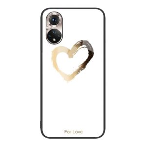 For Honor 50 Colorful Painted Glass Phone Case(Golden Love) (OEM)