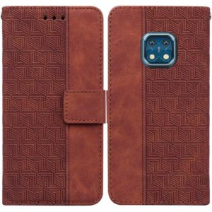 For Nokia XR20 Geometric Embossed Leather Phone Case(Brown) (OEM)