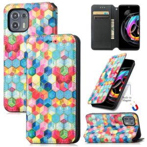 For Motorola Edge 20 Lite Colorful Magnetic Horizontal Flip PU Leather Case with Holder & Card Slot & Wallet(Magic Space) (OEM)