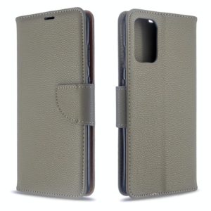 For Galaxy S20 Ultra Litchi Texture Pure Color Horizontal Flip PU Leather Case with Holder & Card Slots & Wallet & Lanyard(Grey) (OEM)