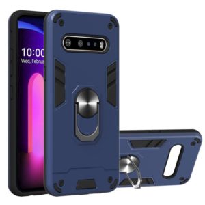 For LG V60 ThinQ 5G 2 in 1 Armour Series PC + TPU Protective Case with Ring Holder(Royal Blue) (OEM)
