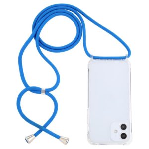 For iPhone 12 mini Transparent Acrylic Airbag Shockproof Phone Protective Case with Lanyard (Blue) (OEM)