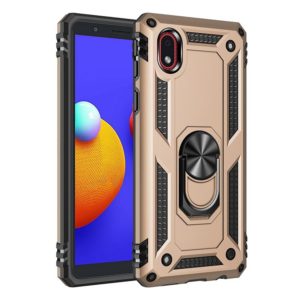 For Samsung Galaxy M01 Core Shockproof TPU + PC Protective Case with 360 Degree Rotating Holder(Gold) (OEM)