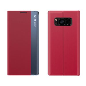 For Samsung Galaxy S10 Plus Plain Texture Cloth Attraction Flip Holder Leather Phone Case(Red) (OEM)