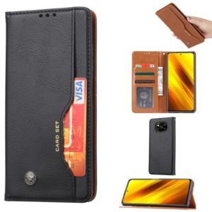 For Xiaomi POCO X3 NFC Knead Skin Texture Horizontal Flip Leather Case with Photo Frame & Holder & Card Slots & Wallet(Black) (OEM)