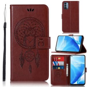For OnePlus Nord N200 5G Wind Chime Owl Embossing Pattern Horizontal Flip Leather Case with Holder & Card Slots & Wallet(Brown) (OEM)