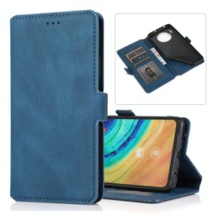 For Huawei Mate 30 Retro Magnetic Closing Clasp Horizontal Flip Leather Case with Holder & Card Slots & Photo Frame & Wallet(Navy Blue) (OEM)