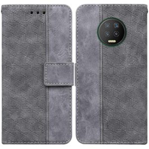 For Infinix Note 7 X690 Geometric Embossed Leather Phone Case(Grey) (OEM)