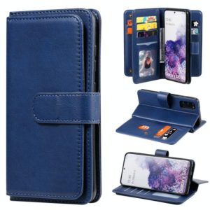For Samsung Galaxy S20 5G Multifunctional Magnetic Copper Buckle Horizontal Flip Solid Color Leather Case with 10 Card Slots & Wallet & Holder & Photo Frame(Dark Blue) (OEM)