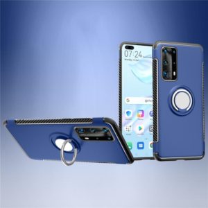 For Huawei P40 Magnetic 360 Degree Rotation Ring Armor Protective Case(Blue) (OEM)