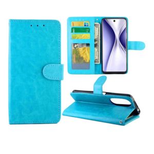 For Honor X20 SE Crazy Horse Texture Leather Horizontal Flip Protective Case with Holder & Card Slots & Wallet & Photo Frame(Baby Blue) (OEM)