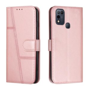 For Infinix Hot 10 Play / Smart 5 2021 Stitching Calf Texture Buckle Leather Phone Case(Pink) (OEM)