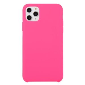 For iPhone 11 Pro Max Solid Color Solid Silicone Shockproof Case (Arson Fire Rose) (OEM)