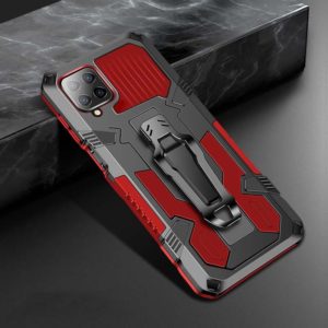 For Samsung Galaxy A12 Armor Warrior Shockproof PC + TPU Protective Case(Red) (OEM)