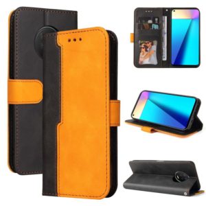 For Infinix Note 7 Business Stitching-Color Horizontal Flip PU Leather Case with Holder & Card Slots & Photo Frame(Orange) (OEM)
