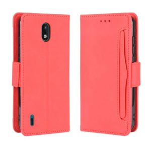 For Nokia 1.3 Wallet Style Skin Feel Calf Pattern Leather Case ，with Separate Card Slot(Red) (OEM)