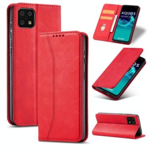 For Sharp Aquos Sense 6 Magnetic Dual-fold Leather Phone Case(Red) (OEM)