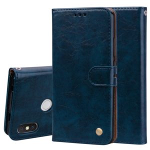 Business Style Oil Wax Texture Horizontal Flip Leather Case for Xiaomi Redmi S2, with Holder & Card Slots & Wallet (Blue) (OEM)
